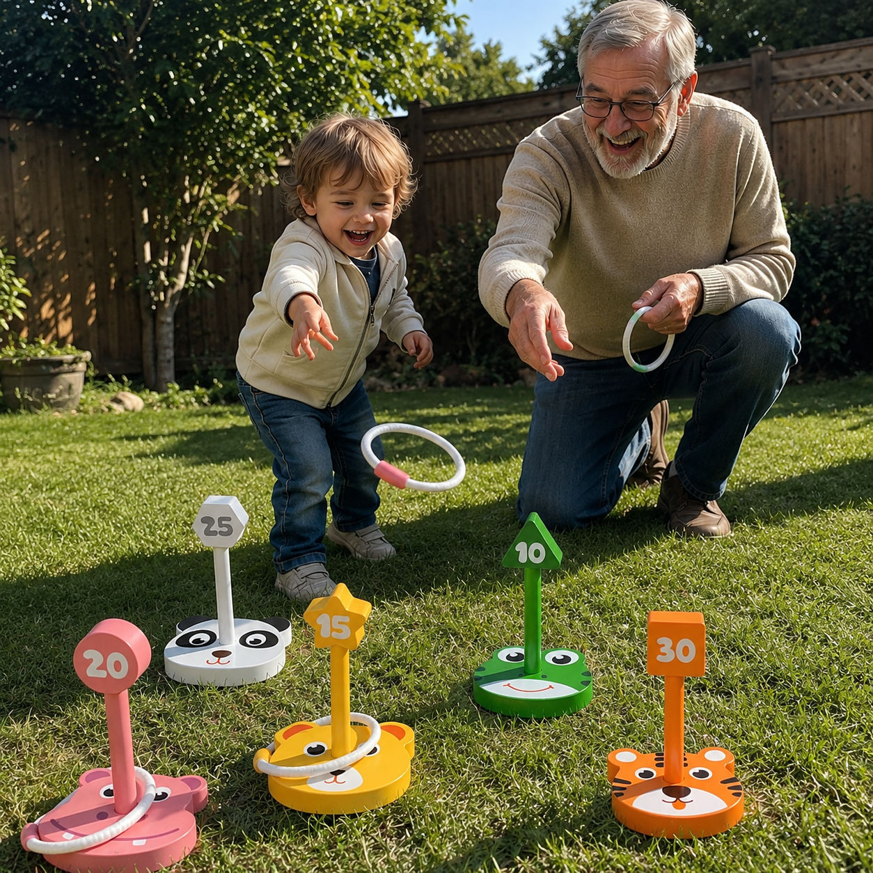 Montessori Outdoor Animal Ring Toss Kit