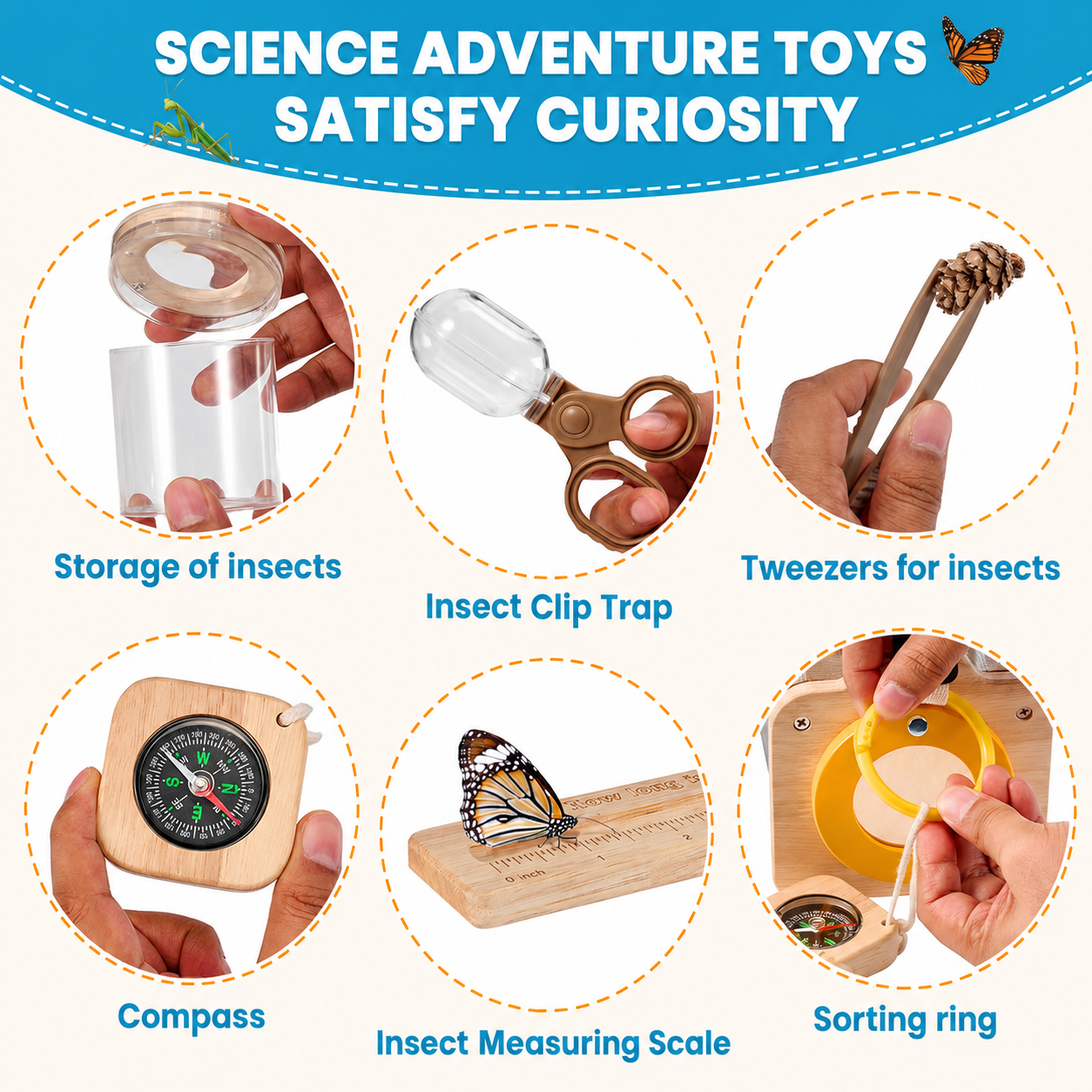 Montessori Wooden Bug Catcher Kit