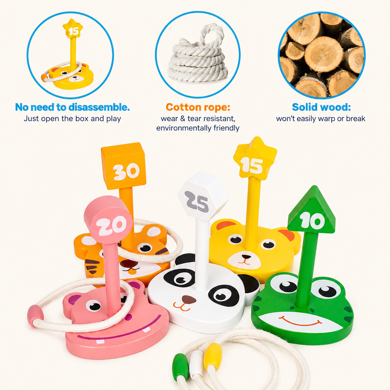 Montessori Outdoor Animal Ring Toss Kit