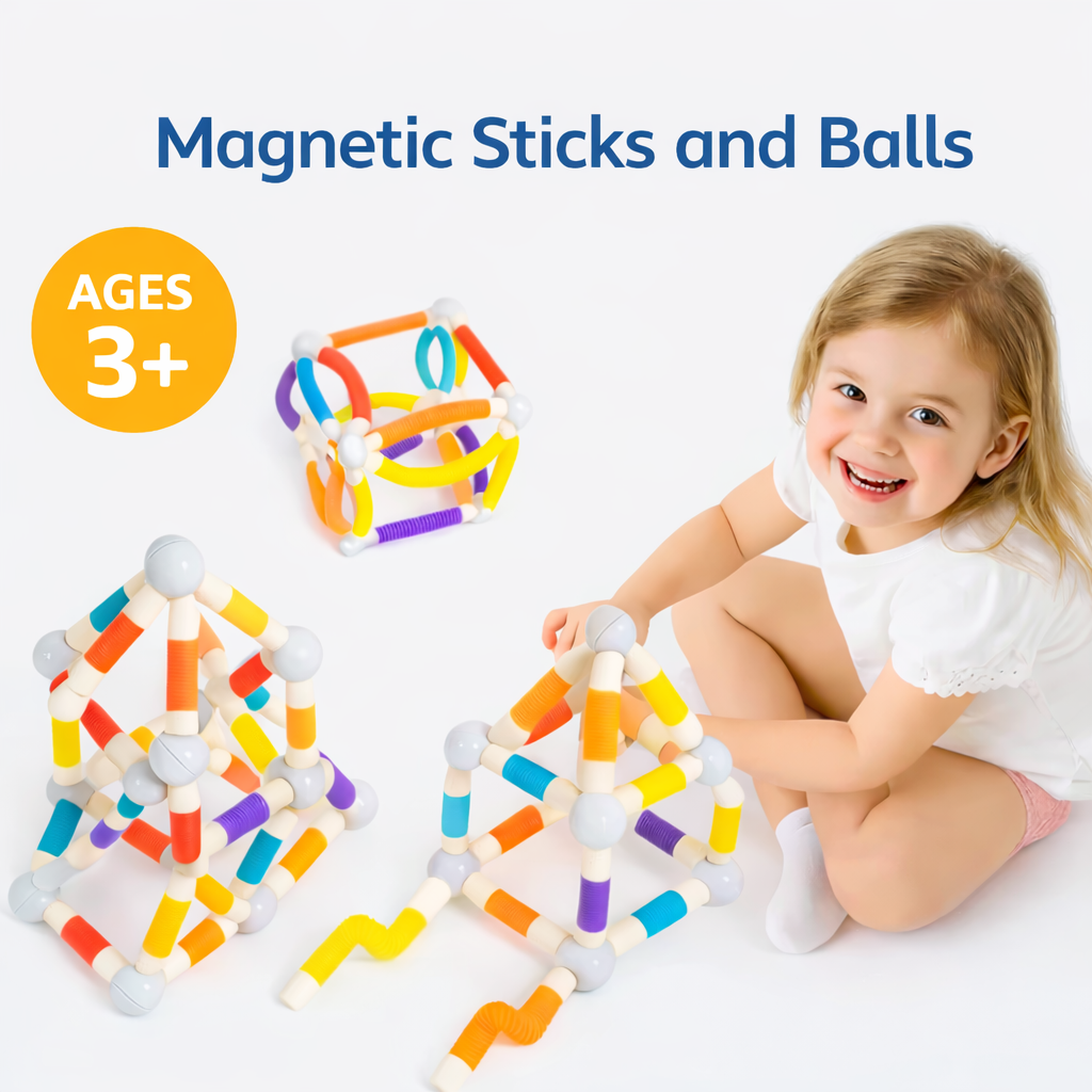 Montessori Magnetic Wand Building Set