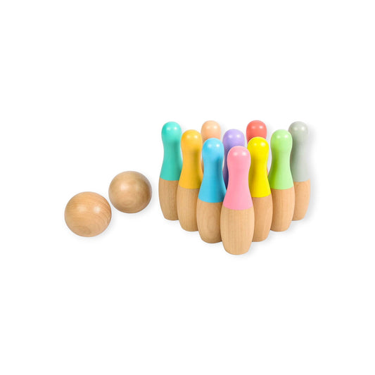 Montessori Rainbow Wooden Bowling Set