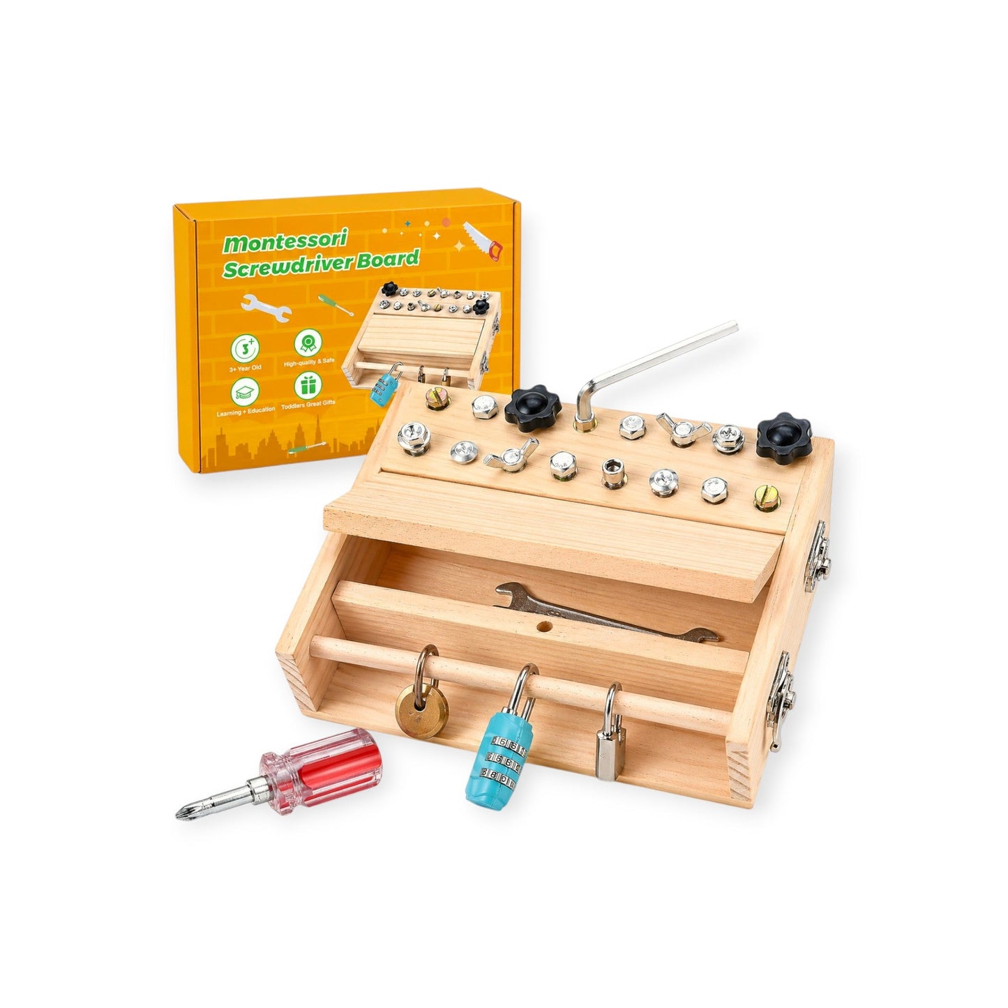 Montessori Screwdriver Board Set 18-in-1