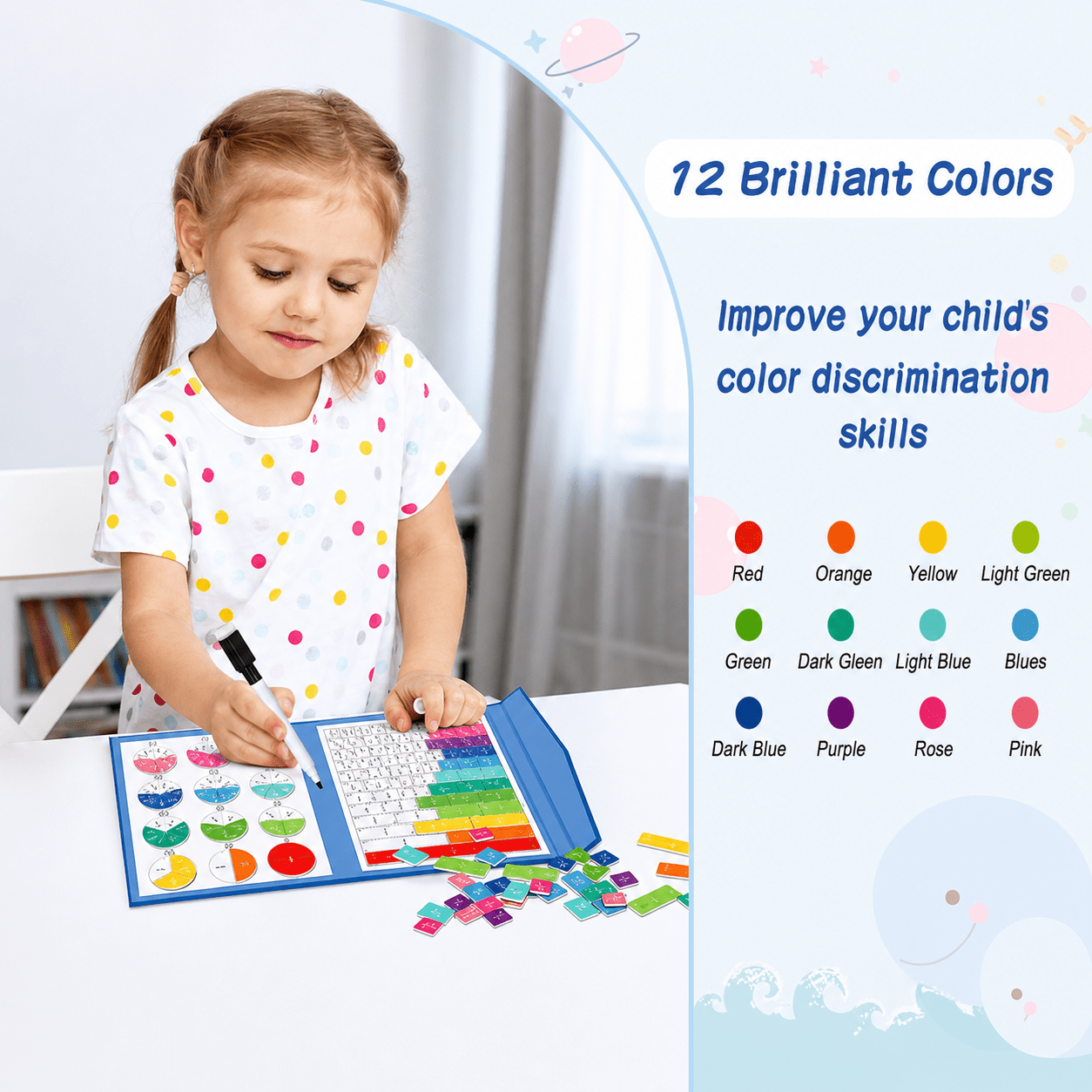 Magnetic Fraction Tiles & Circles Math Set - Project Montessori