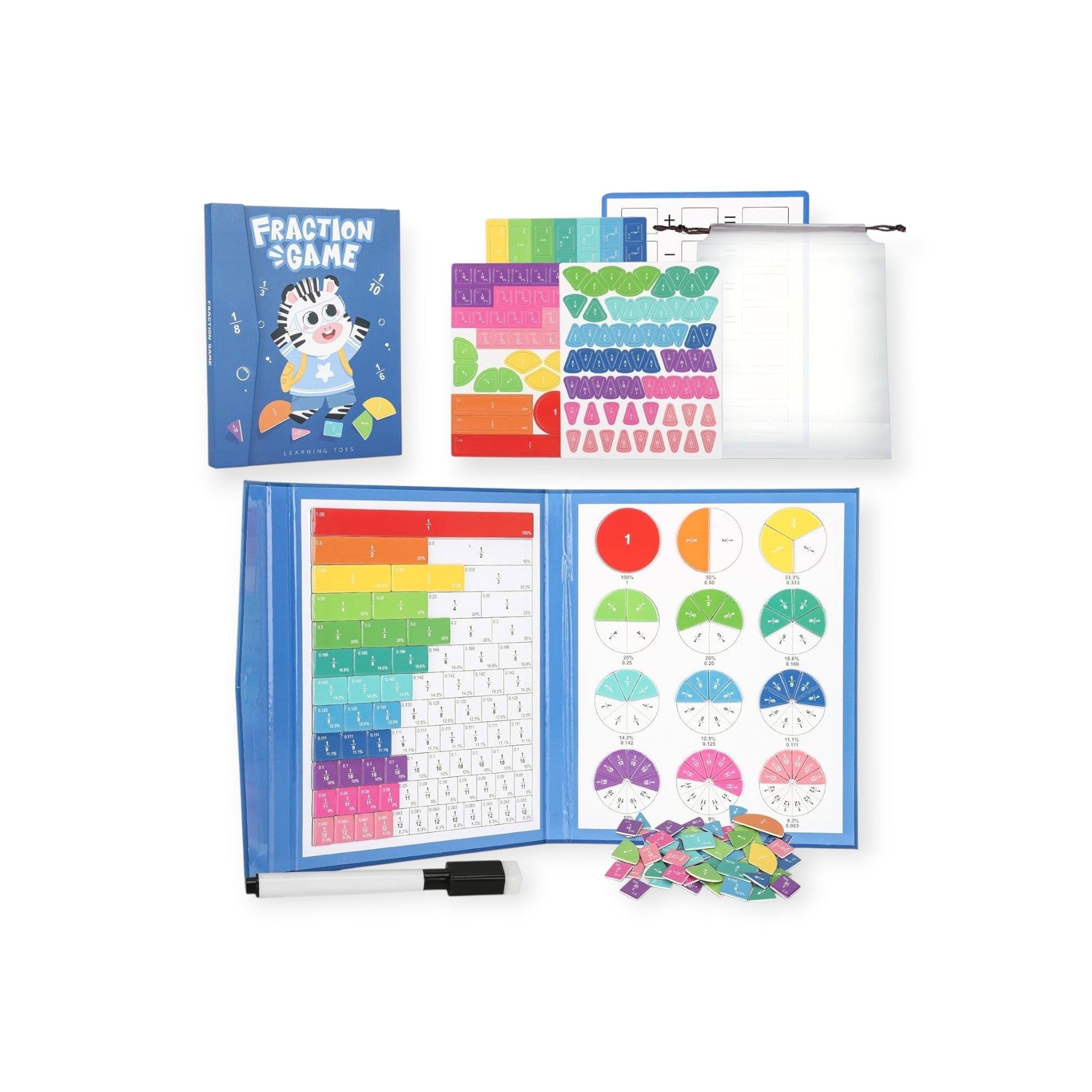 Magnetic Fraction Tiles & Circles Math Set - Project Montessori