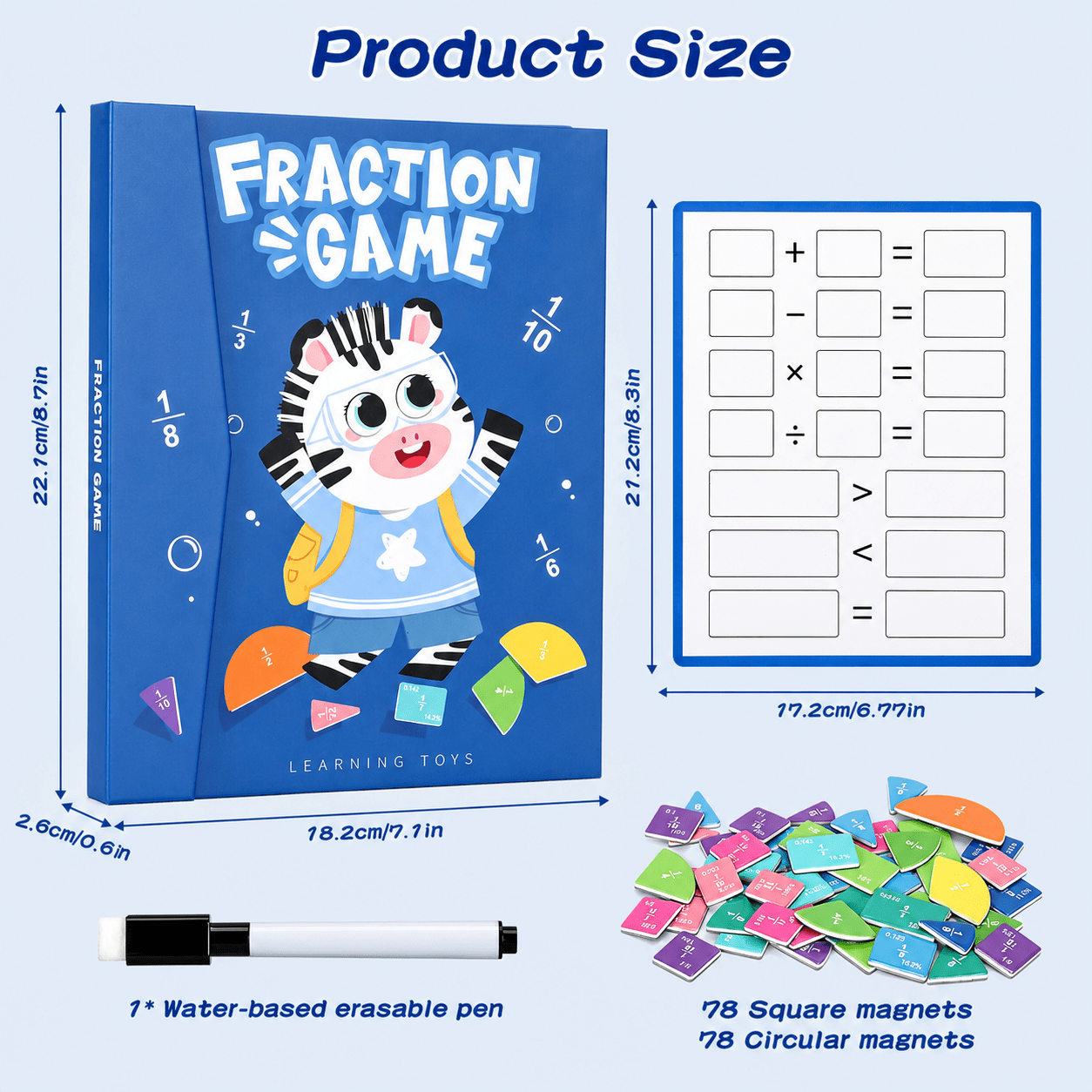 Magnetic Fraction Tiles & Circles Math Set - Project Montessori