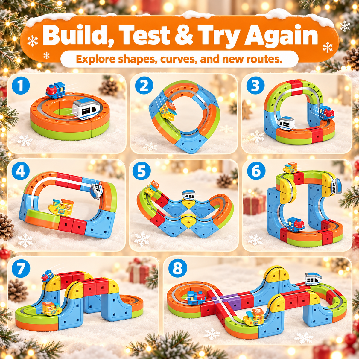 Montessori Christmas Express Magnetic Train Set - Project Montessori