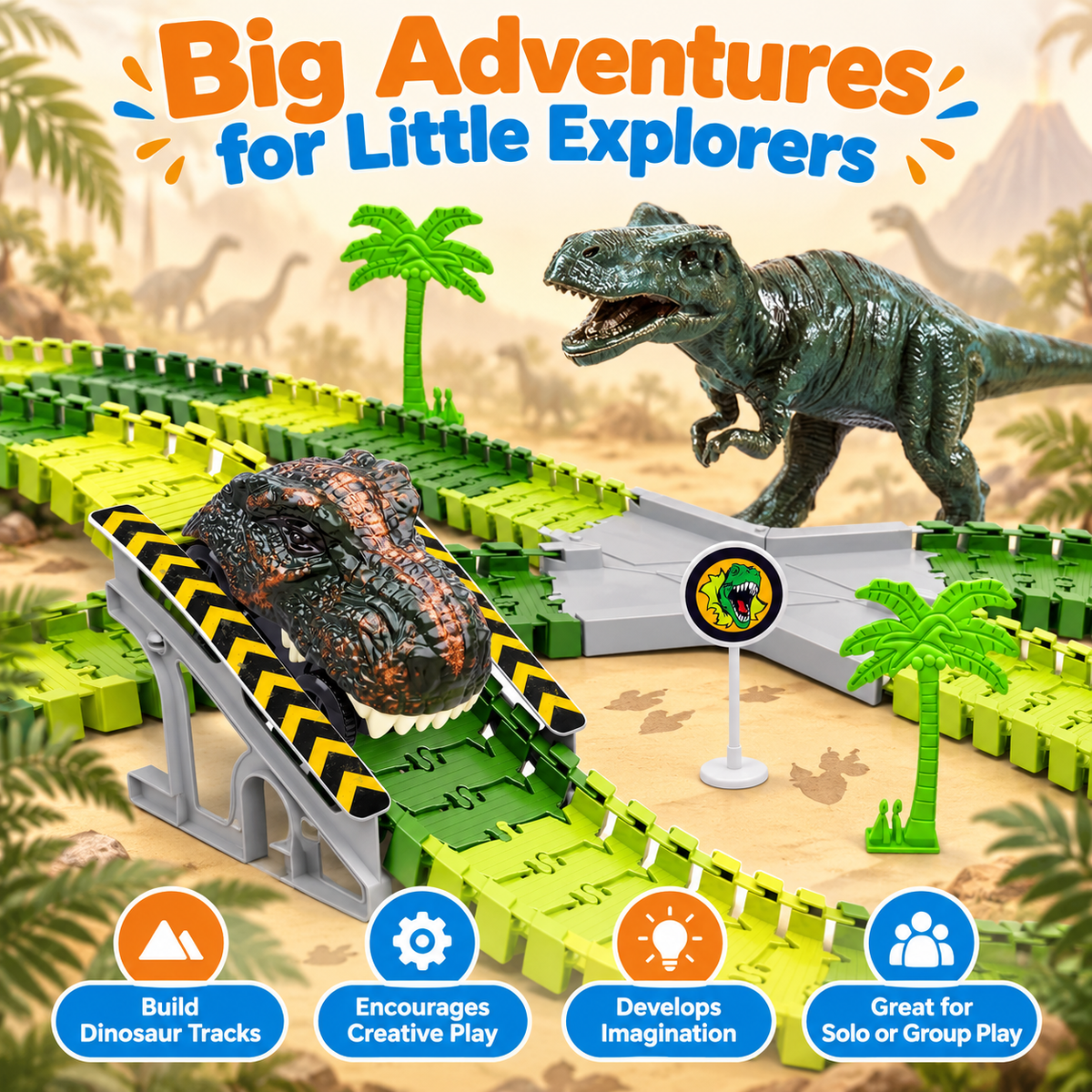 Montessori Dino World Race Track - Project Montessori