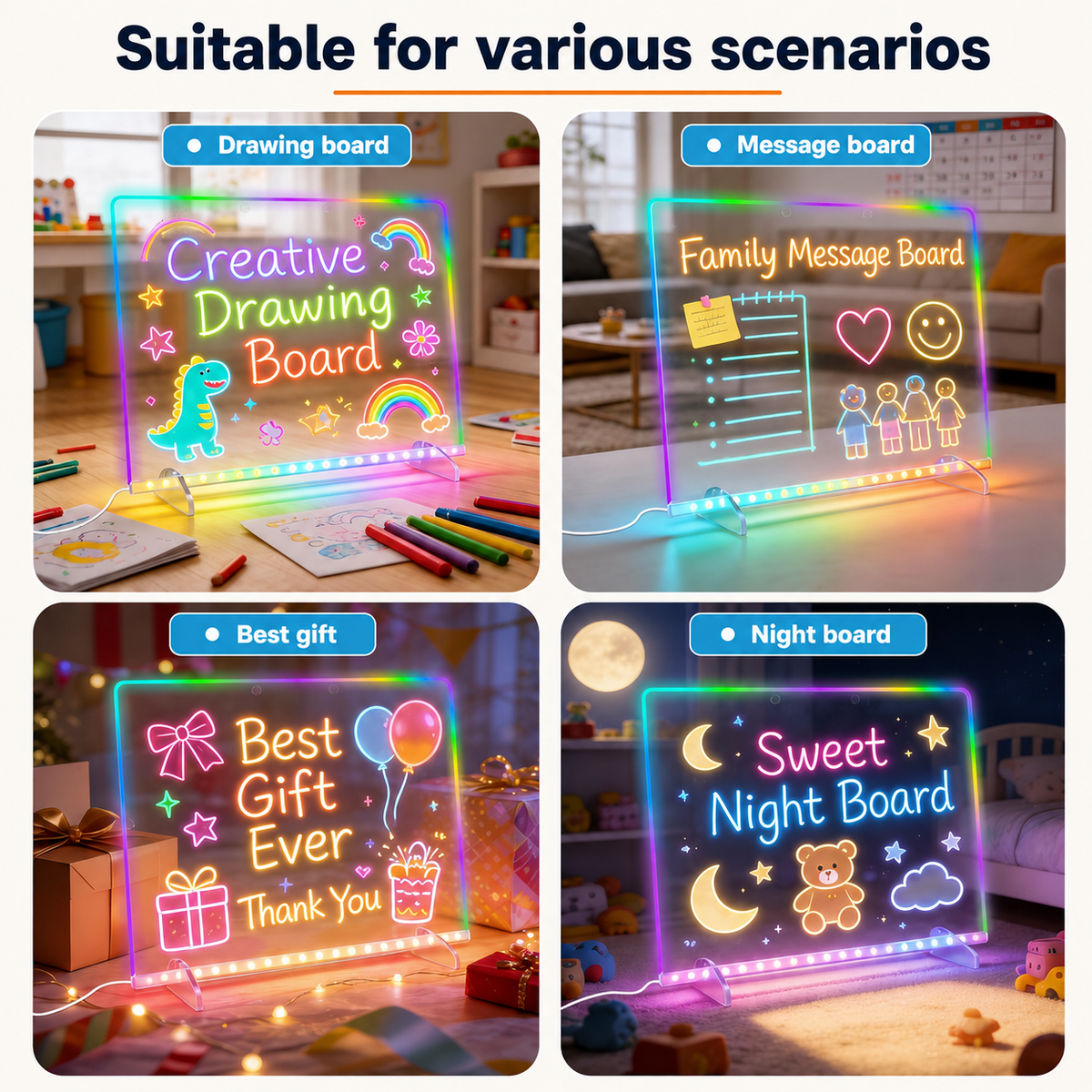 Montessori LED Creative Board - Project Montessori Drawing Board