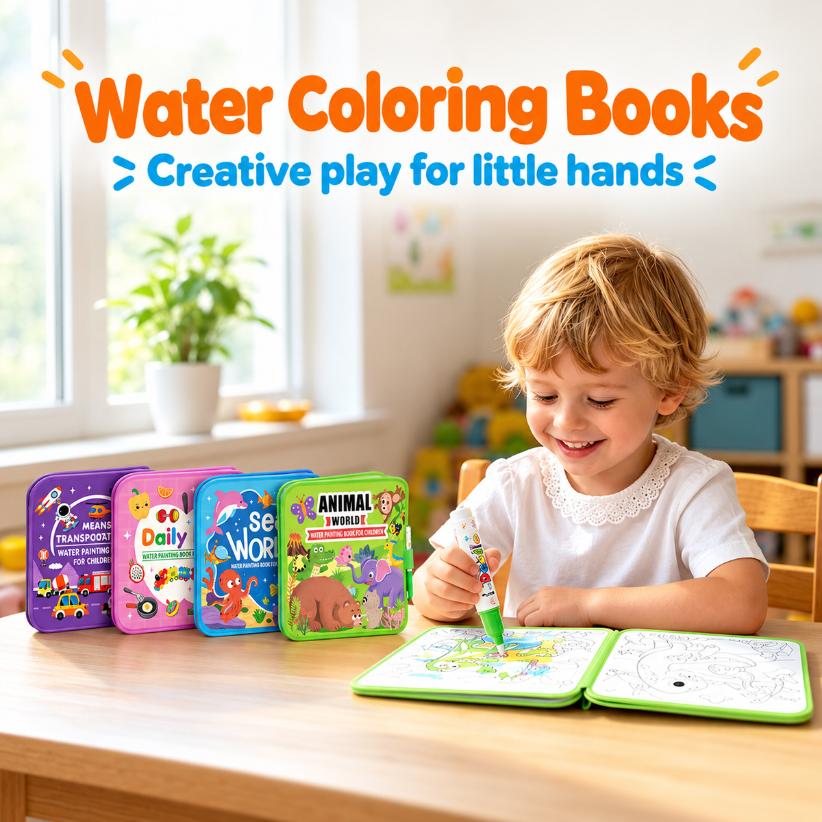 Montessori Magic Water Coloring Books (4-Pack) - Project Montessori