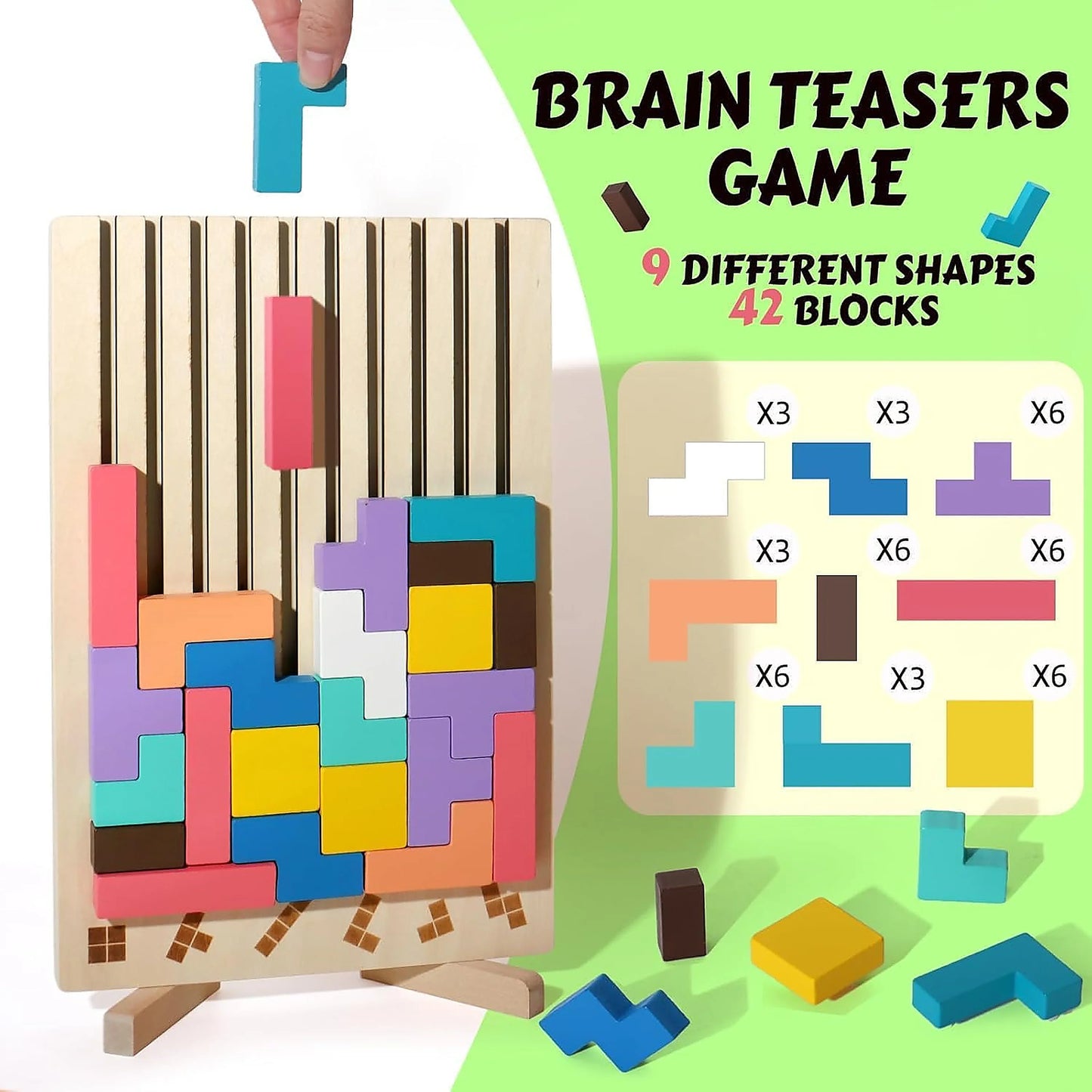 Montessori 3D Tangram Puzzle Blocks